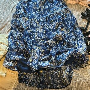 Krazy Kat Blue and White Floral Skirt